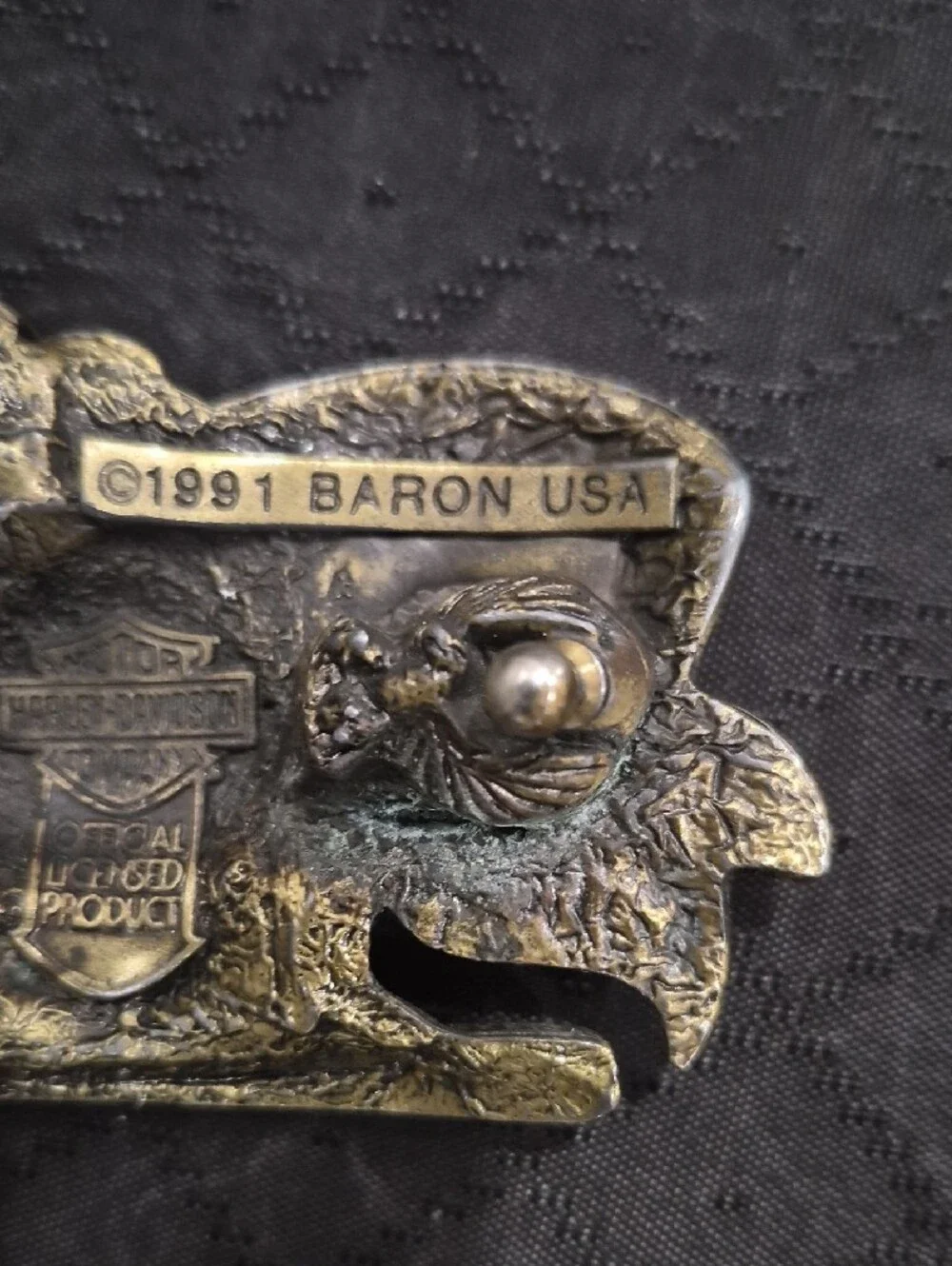 Harley-Davidson Brass Tone Engine Belt Buckle